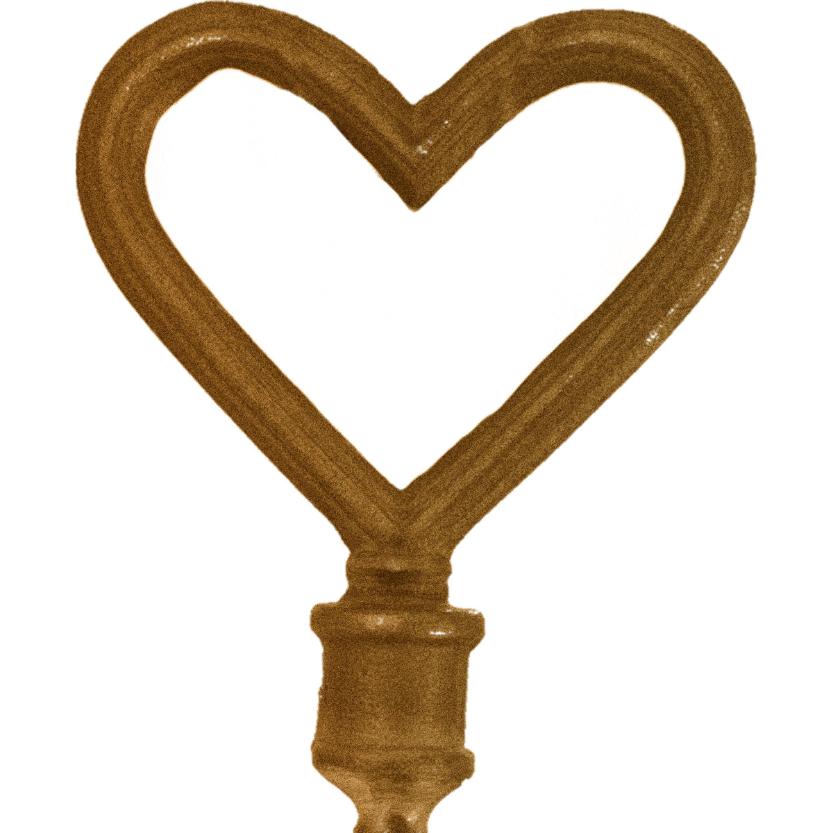An Open Heart Stake guide with the rusty patina finish