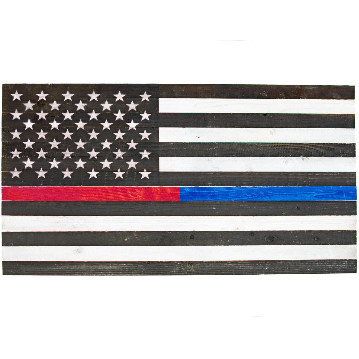 消防队员和警察的美国国旗