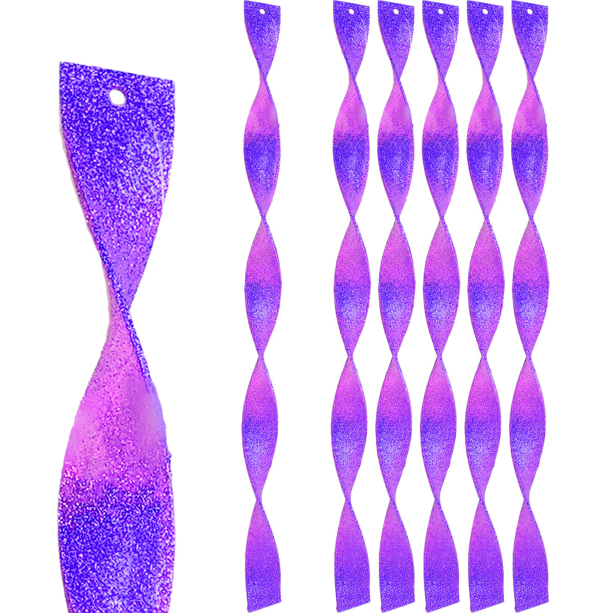 Purple Glitter Icicle Finials