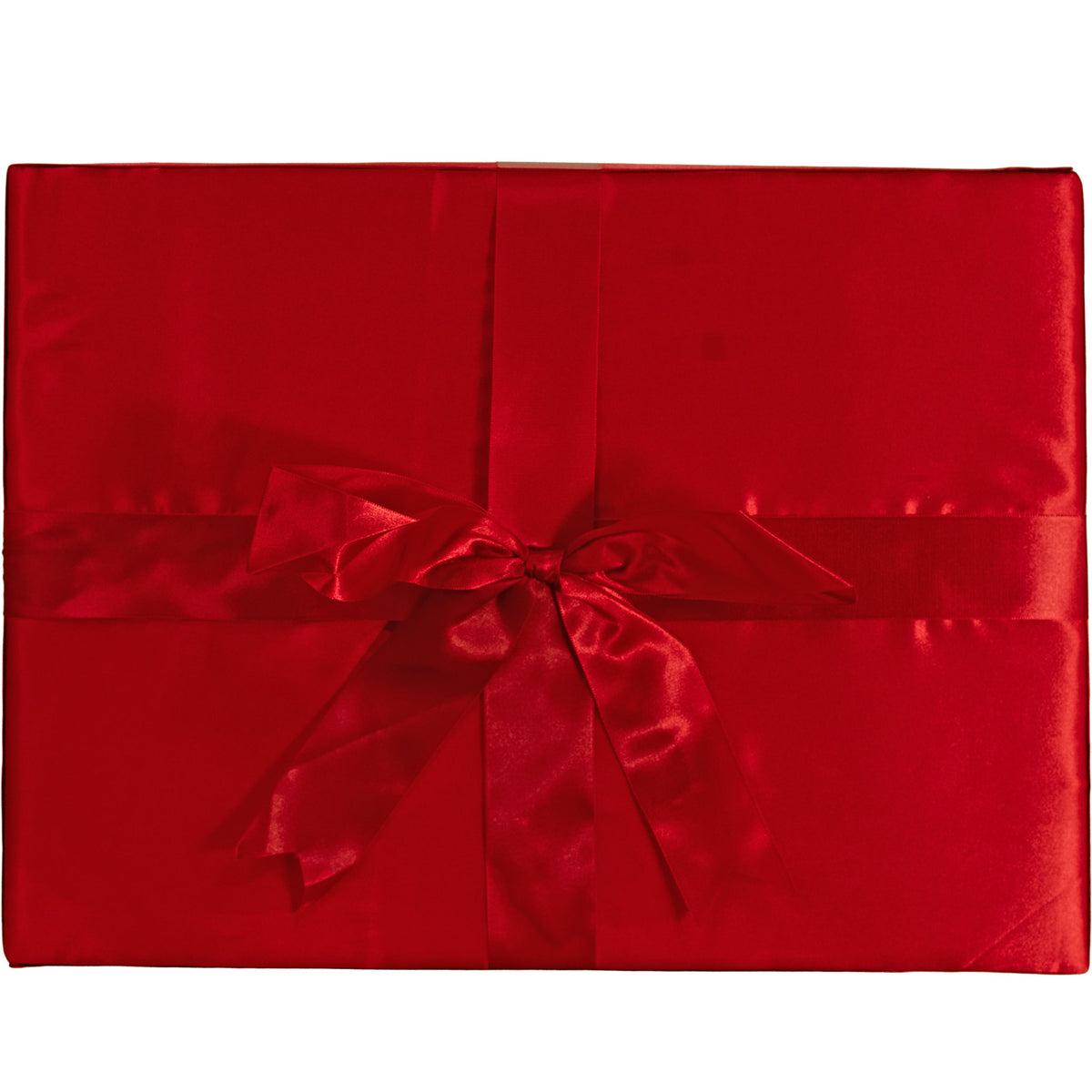 The padded red velvet gift box top is made out of cardboard with foam padding and red velvet fabric.