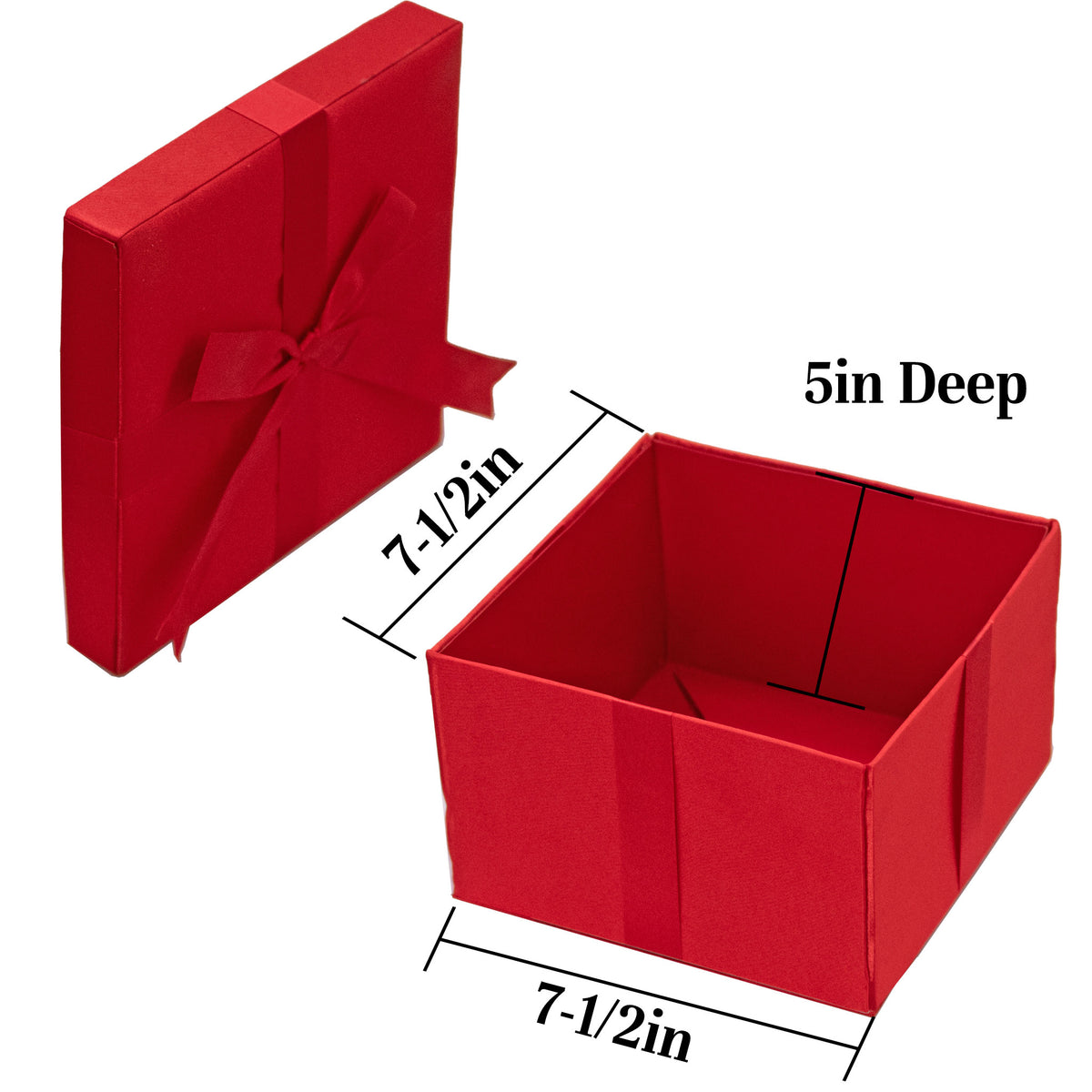 The dimensions of the small square shaped gift box.