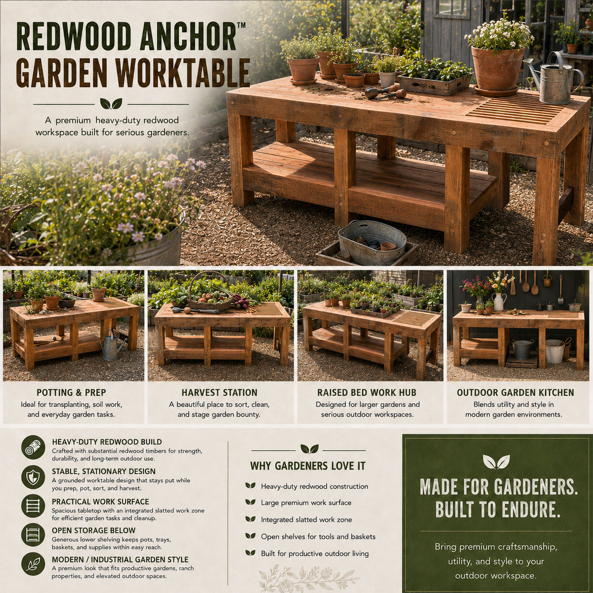 Featured Product Details and information regarding the Redwood Anchor Table built by Lee Display.