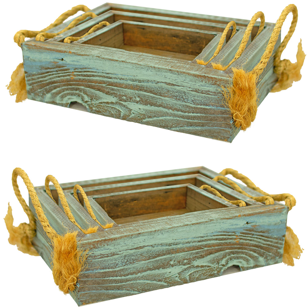 Rustic Redwood Planter Box Set (9-Piece) | Decorative Garden Boxes ...