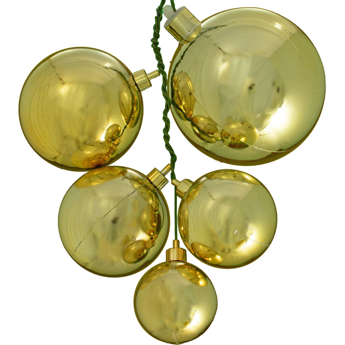 Colors include:  5 - Shiny Gold Ball Ornaments (100MM, 80MM, 70MM, 60MM, & 50MM)