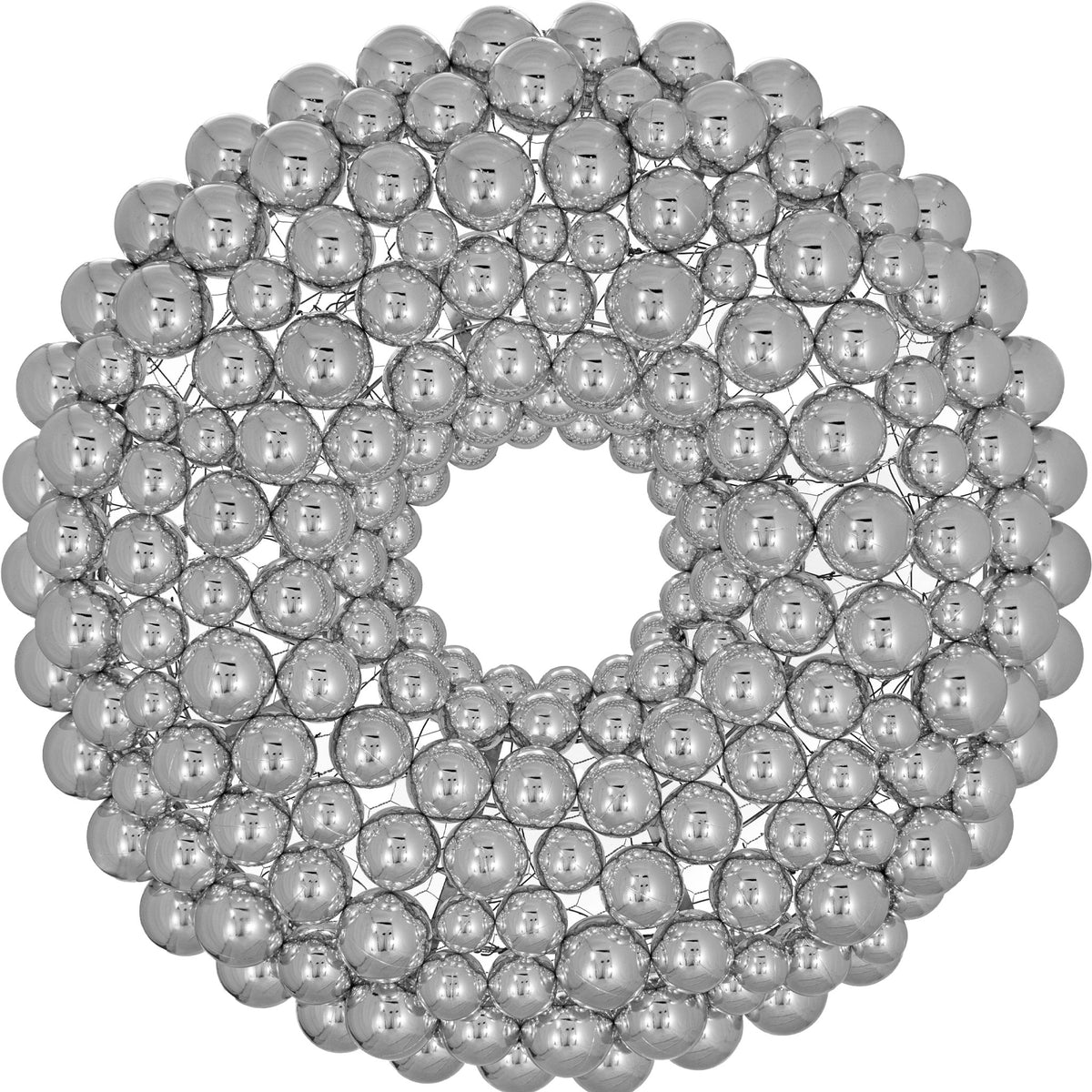 Additional photo of the 3FT Diameter Shiny Silver Ball Ornament Wreath