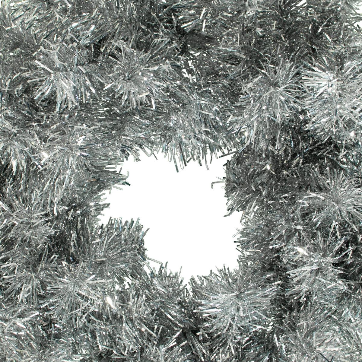 Silver Tinsel Christmas Wreaths