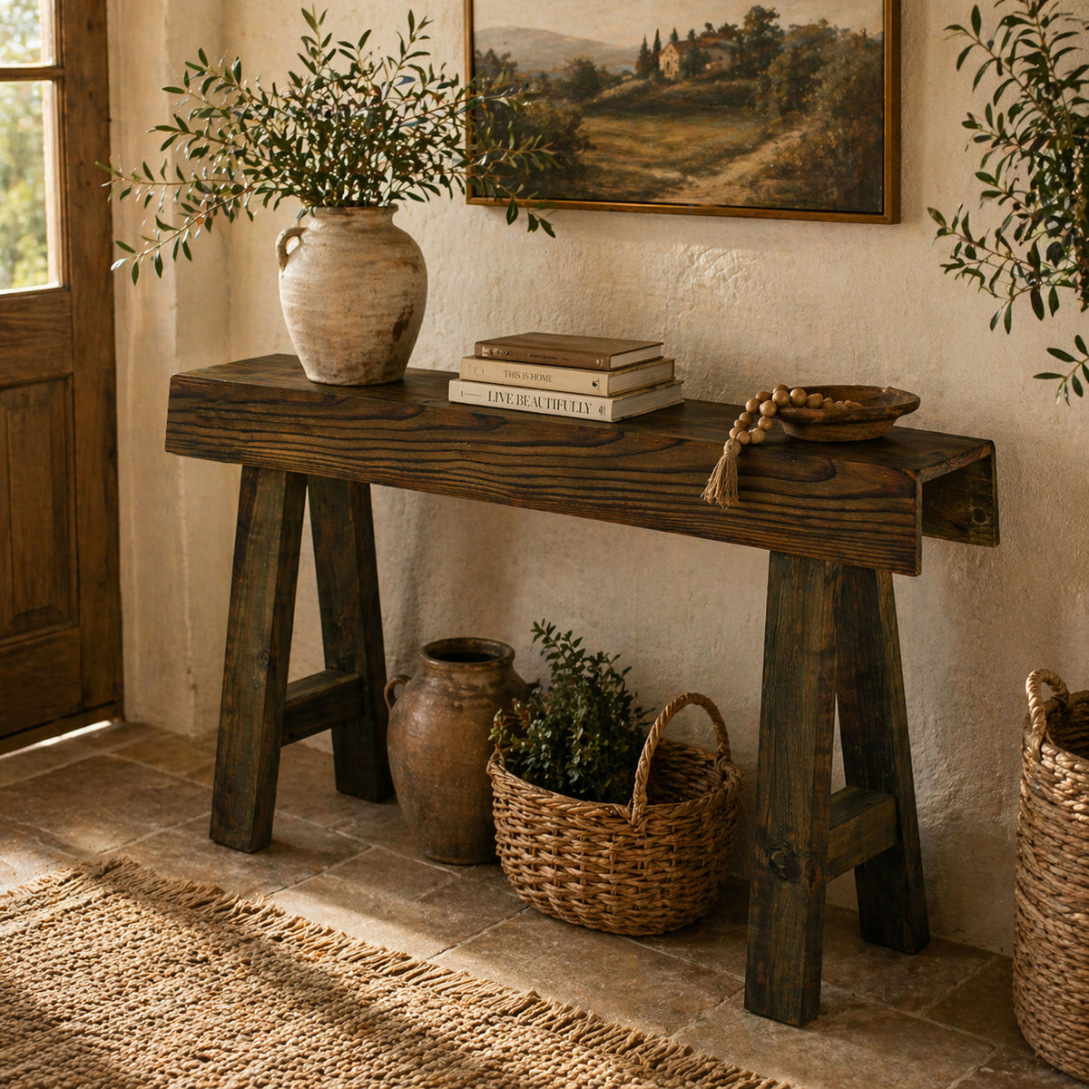 Sonoma Rustic Redwood Entryway & Display Table