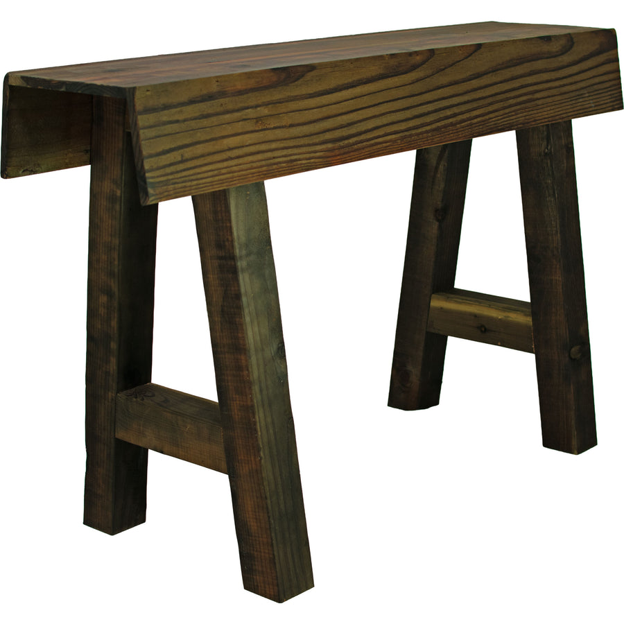 Sonoma Rustic Redwood Entryway and Display Table in handcrafted solid wood with a narrow farmhouse console design