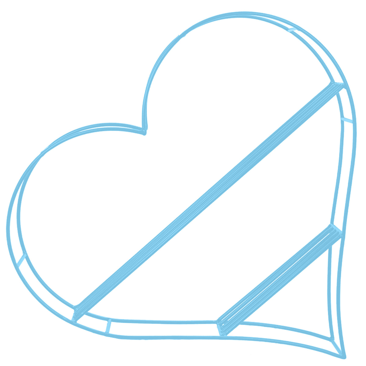 photo of the baby blue heart shaped bookshelf made for a child's room and baby nursery