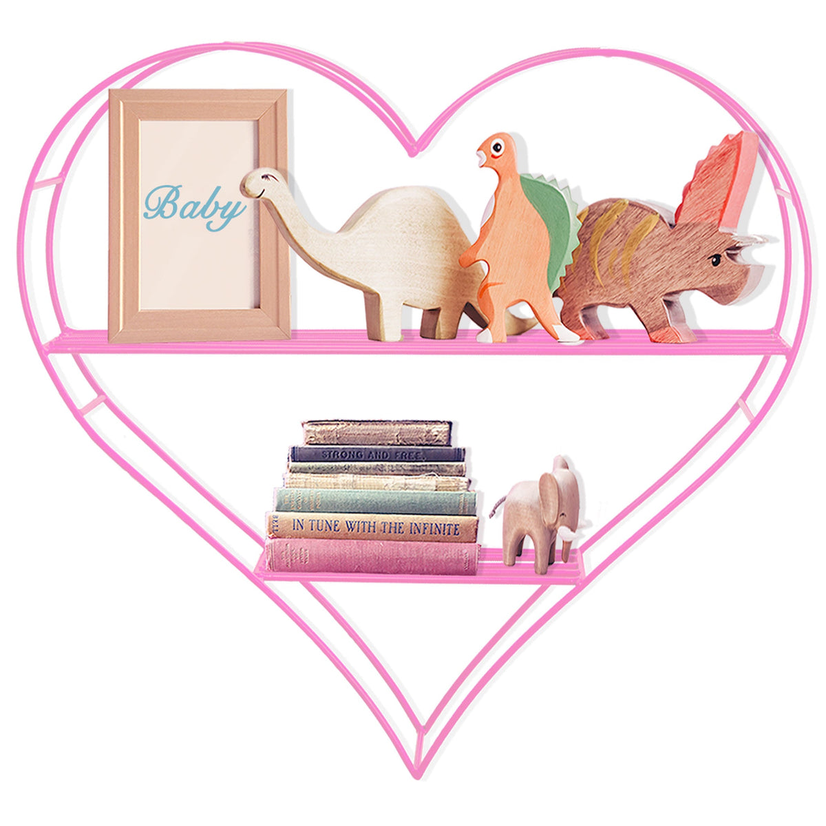 Pink Hanging Heart Book Shelf