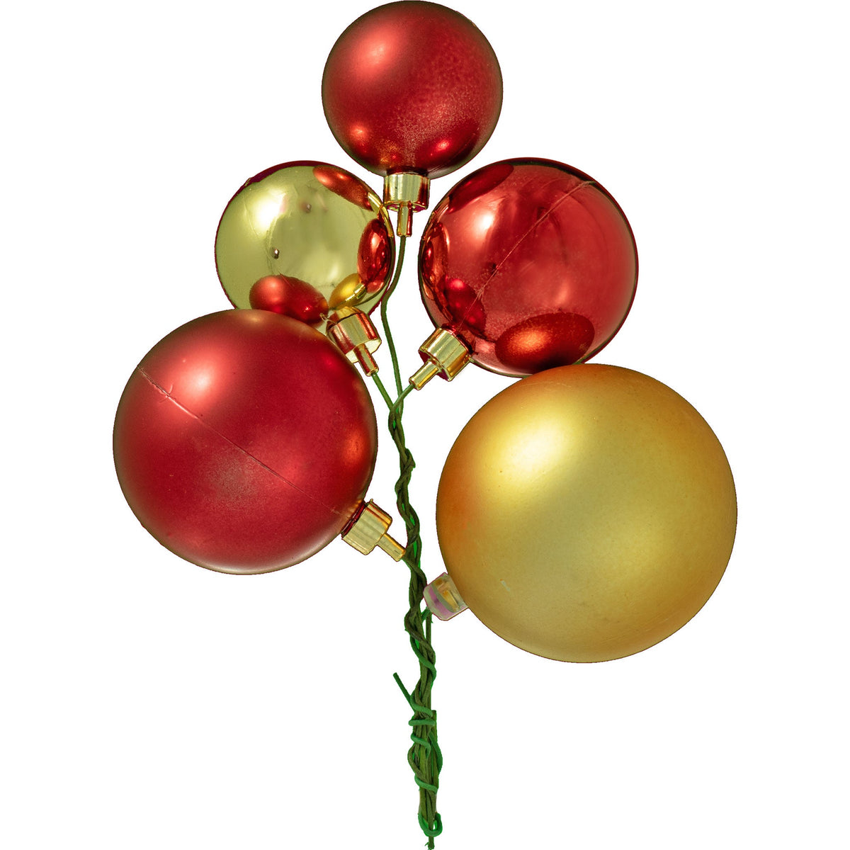 Colors include:  2 - Shiny Red Ball Ornaments (60MM & 50MM) 1 - Matte Red Ball Ornament (70MM) 1 - Shiny Gold Ball Ornament (50MM) 1 - Matte Gold Ball Ornament (80MM)