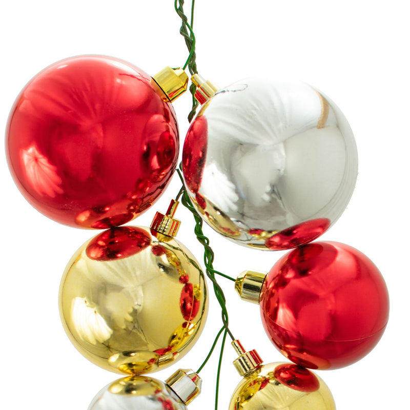 Clusters come with Shiny Red, Shiny Silver, and Shiny Gold Ball Ornaments in bundles