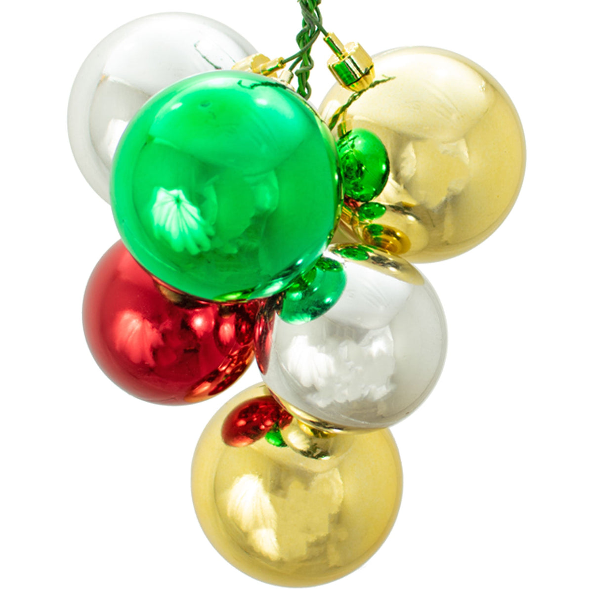 The Stockton Christmas Ball Clusters with Shiny Multi-Color Ornaments