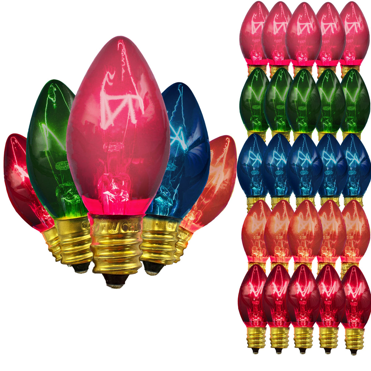 Multi-Color Light Bulbs with Pink