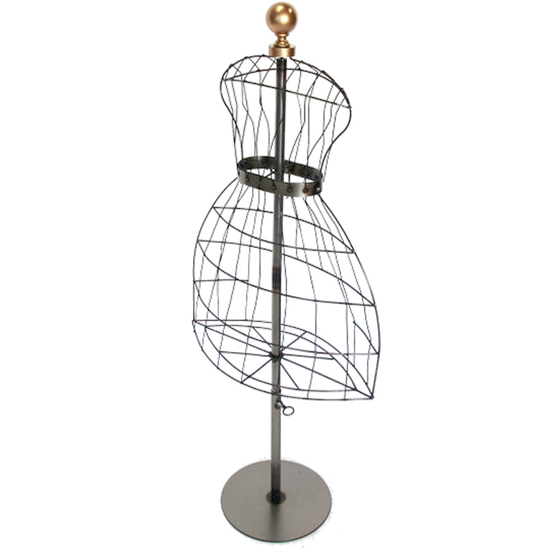 Vintage-Style Steel Wire Bust Form – Adjustable Display Mannequin