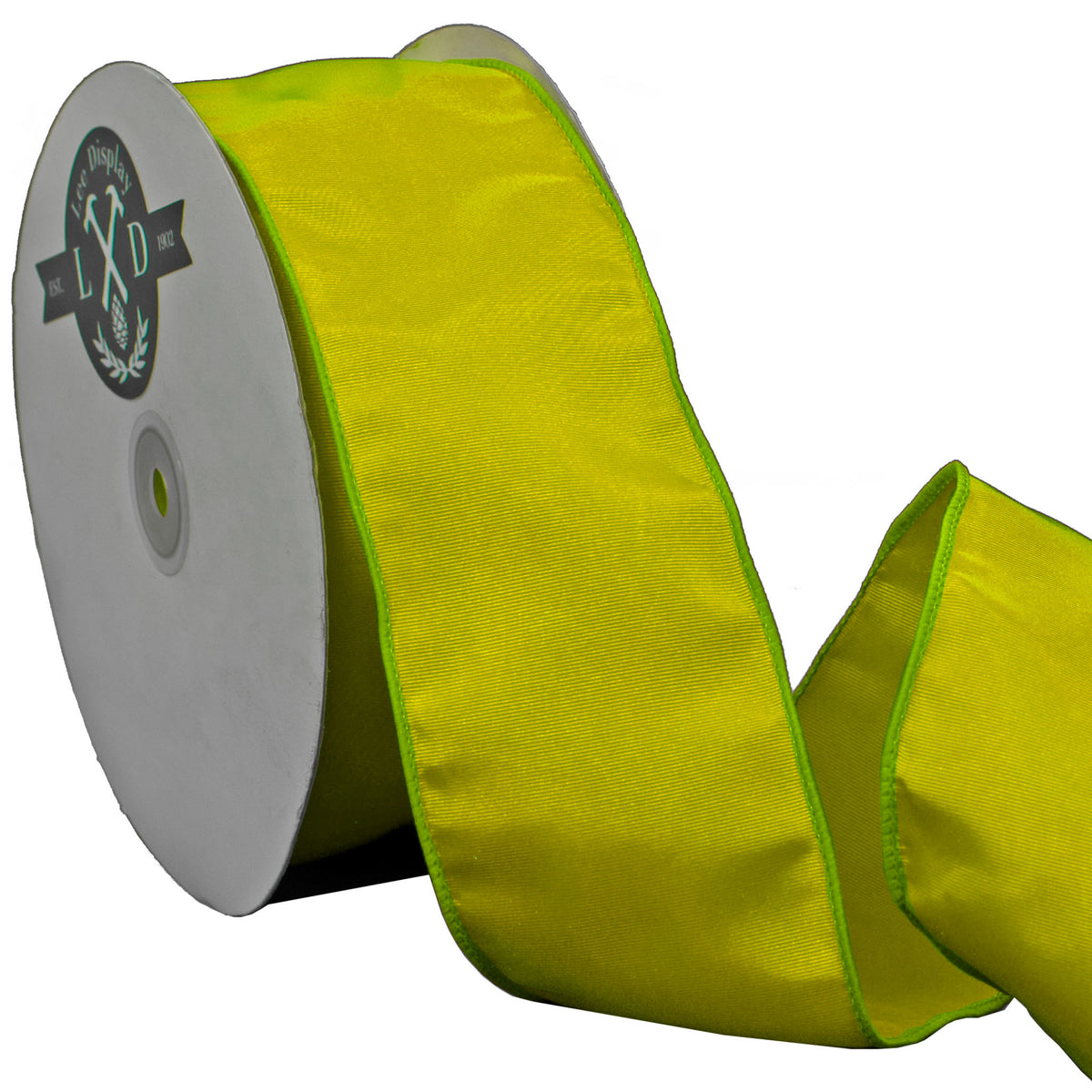 The Yellow Bengaline Christmas Ribbon comes with a Lime Green Wired Edge