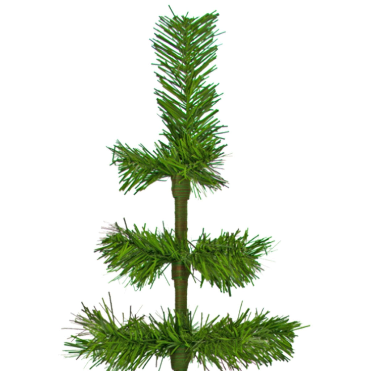 Top of the 4ft Alpine Green Tree.  Lee Display's 48in Tall Alpine Green Tinsel Christmas Tree on sale at leedisplay.com