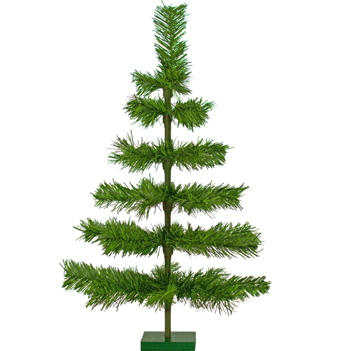24in Tall Alpine Green Tinsel Christmas Trees made and sold in the US by Lee Display.  Shop now for your holiday decorations!