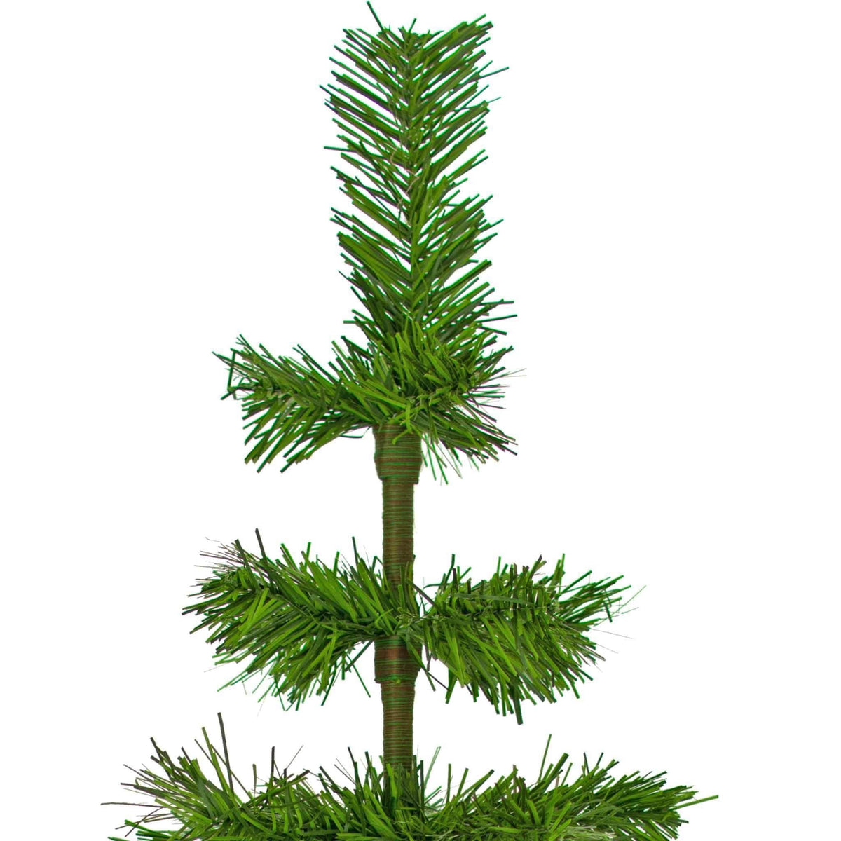 Top of Lee Display's 36in Alpine Green Tinsel Tree