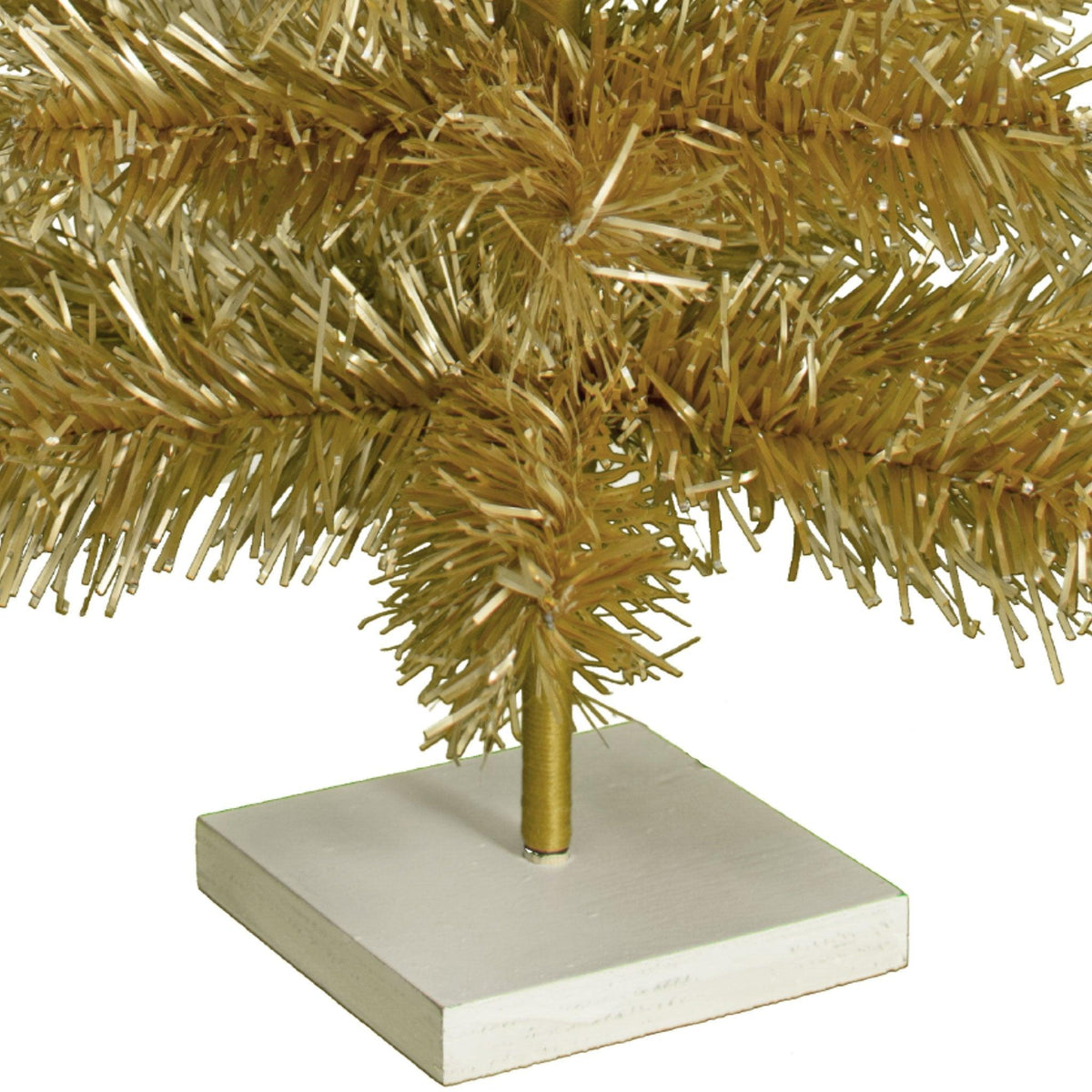 Our 18in Tall Antique Gold Christmas Tree.  Celebrate Lee Display's 120th Anniversary with our brand new Antique Gold colored tinsel Christmas Trees.  Shop for antique gold christmas trees at leedisplay.com