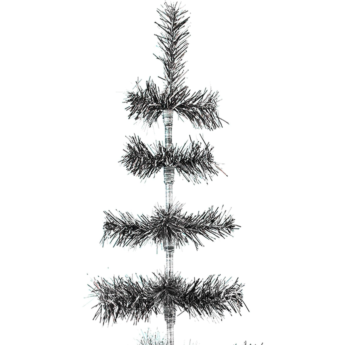 Black & Silver Firework Tinsel Tree - Lee Display