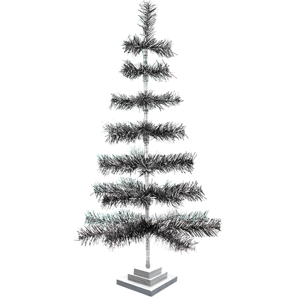 Black & Silver Firework Tinsel Tree - Lee Display