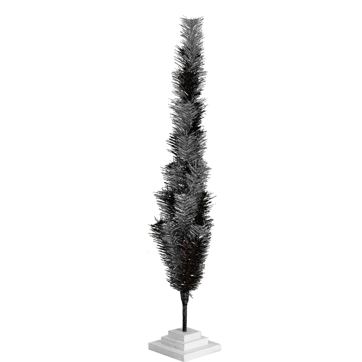 Black & Silver Mixed Tinsel Tree - Lee Display