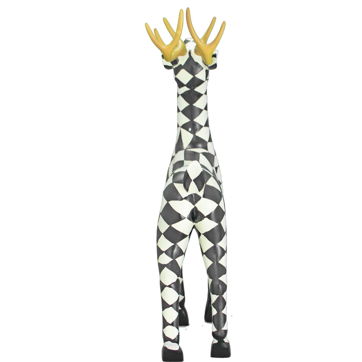 Lee Display's Brand New Black and White Checkered Standing Reindeer on Sale and Available for Rent at leedisplay.com