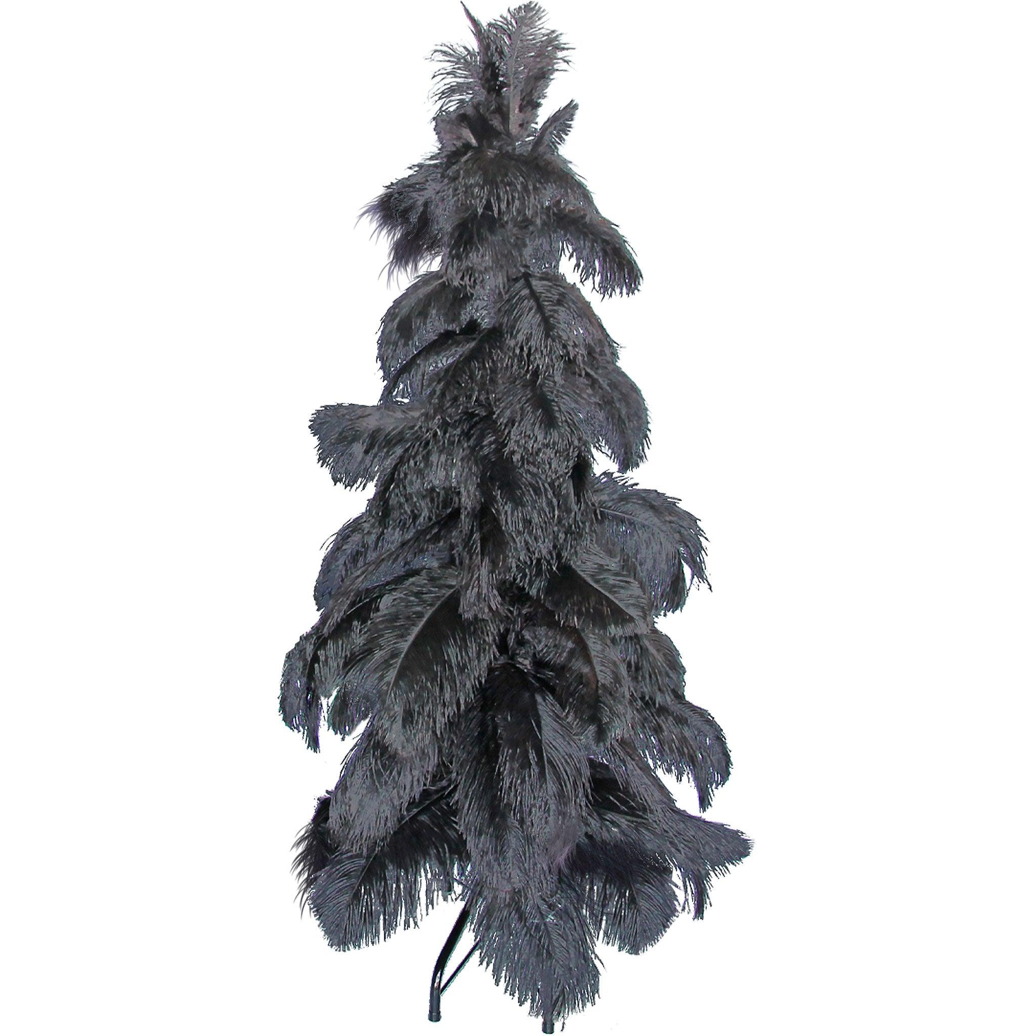 Black Ostrich Feather Trees Christmas Holidays Decor Display 5ft