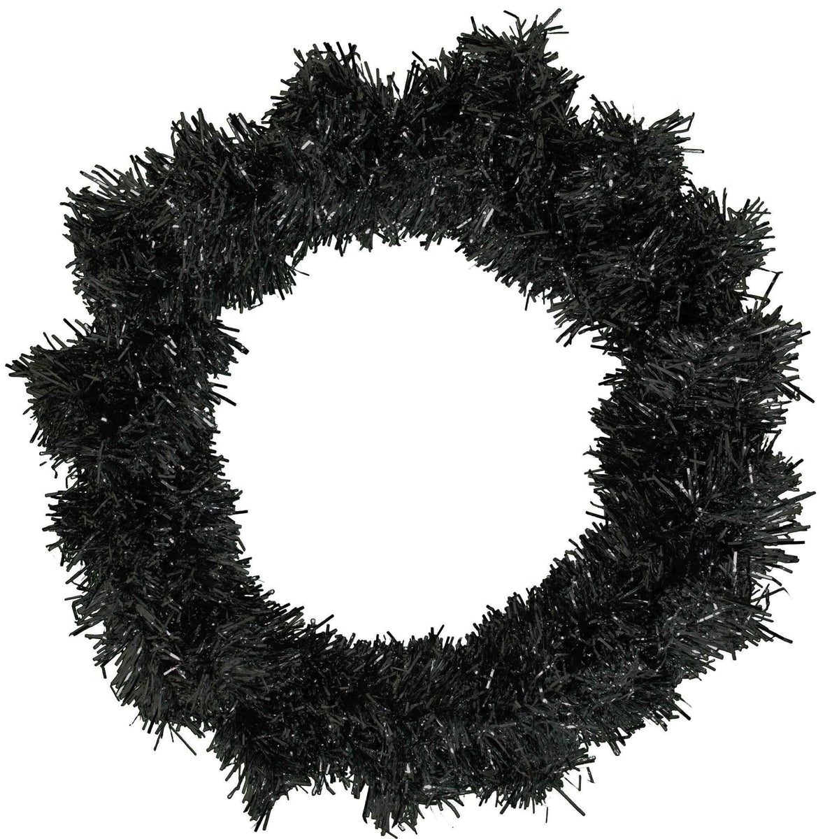 Black Tinsel Christmas Wreaths - Lee Display