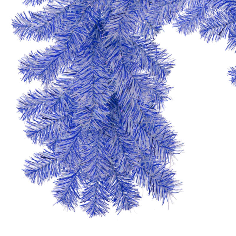 Shop Lee Display's 6FT Blue and White Tinsel Christmas Brush Garlands.  On sale now at leedisplay.com