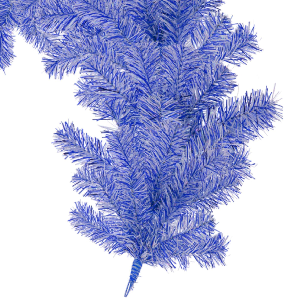 Buy Lee Display's 6FT Blue and White Tinsel Christmas Brush Garlands.  On sale now at leedisplay.com.  Bottom Section with wire.