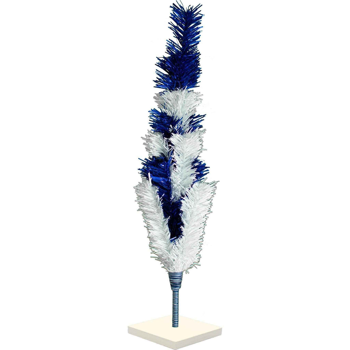 Blue & White Layered Tinsel Christmas Tree - Lee Display