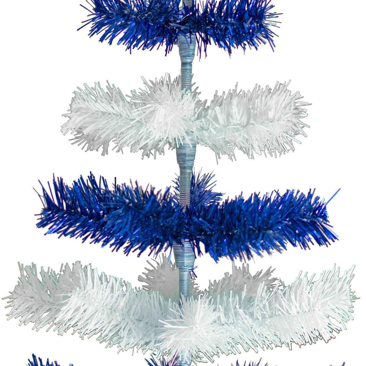Blue & White Layered Tinsel Christmas Tree - Lee Display