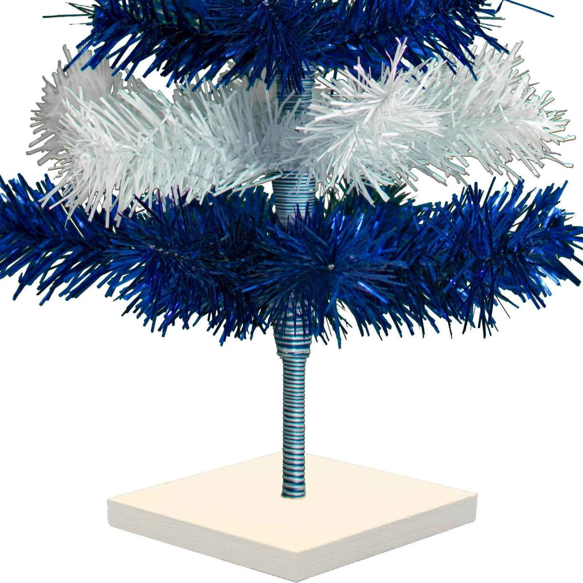 Blue & White Layered Tinsel Christmas Tree - Lee Display