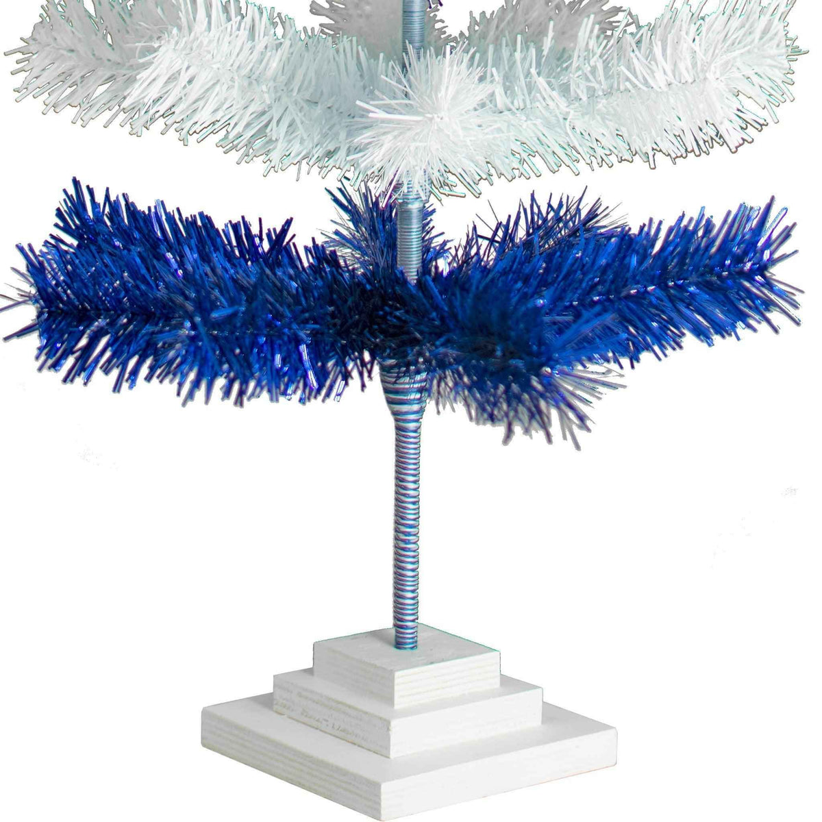 Blue & White Layered Tinsel Christmas Tree - Lee Display