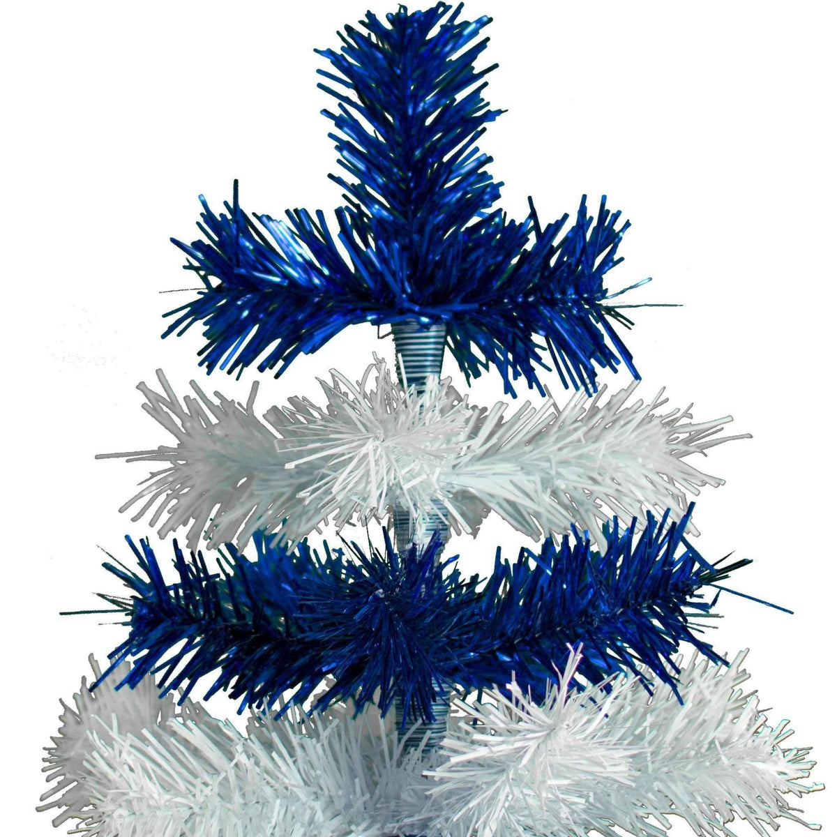 Blue & White Layered Tinsel Christmas Tree - Lee Display