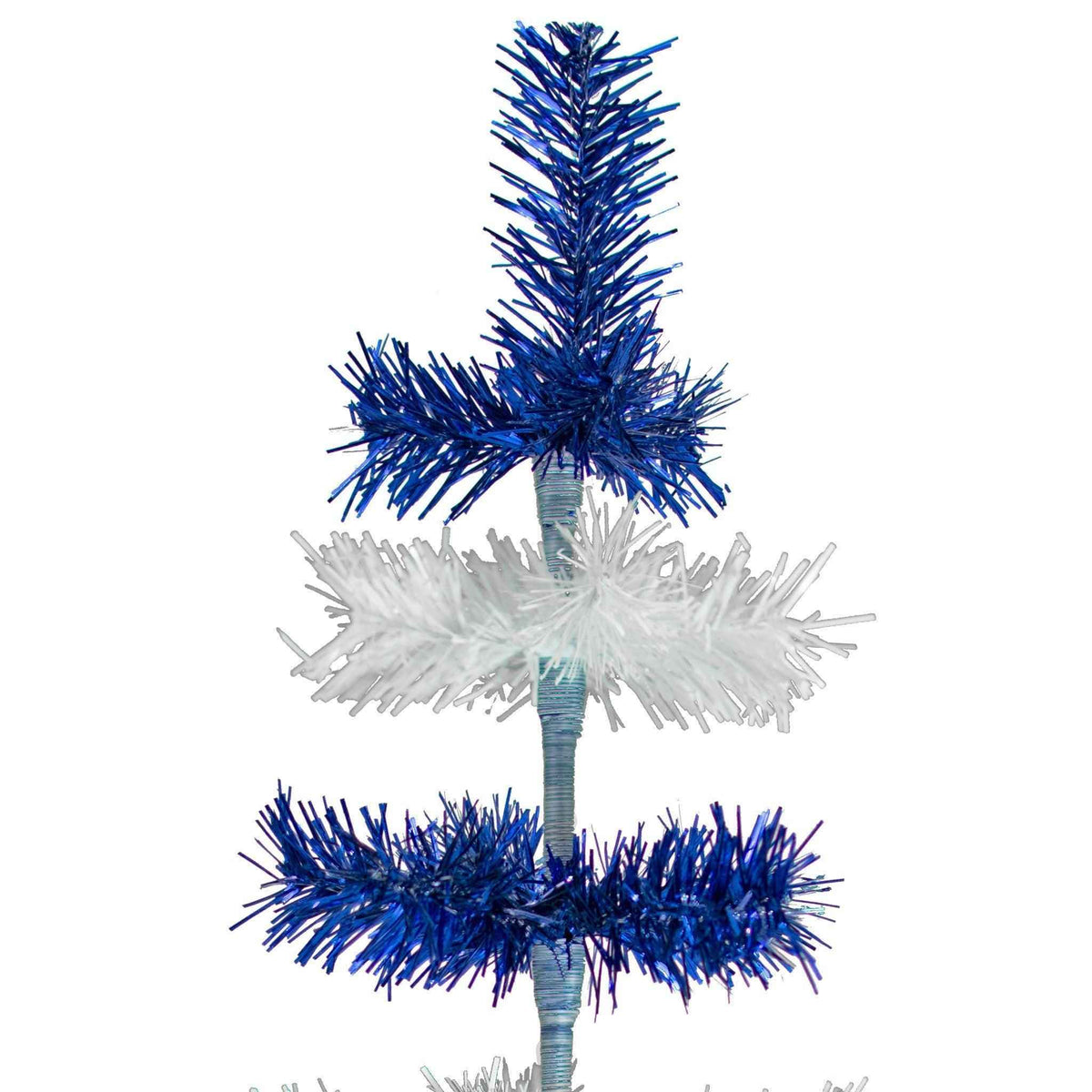 Blue & White Layered Tinsel Christmas Tree - Lee Display