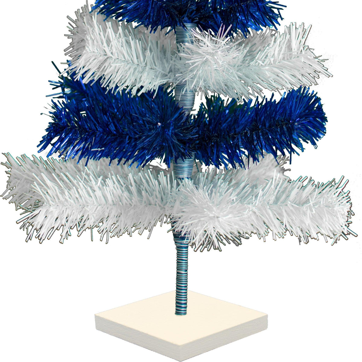18in - 5FT Tall Blue & White Layered Tinsel Christmas Trees on sale at leedispay.com