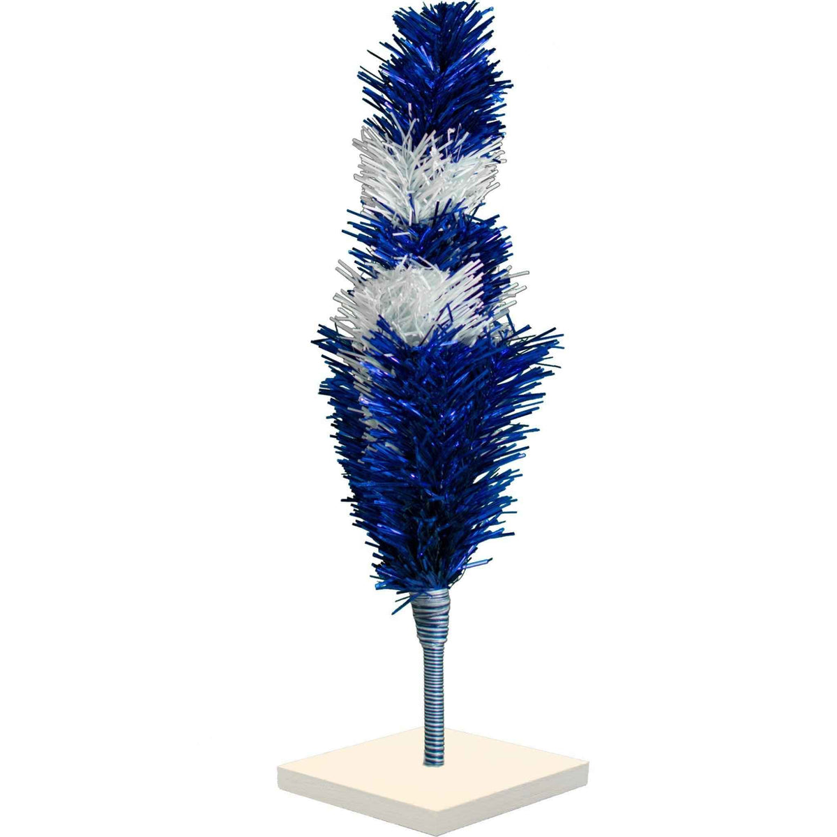 Blue & White Layered Tinsel Christmas Tree - Lee Display