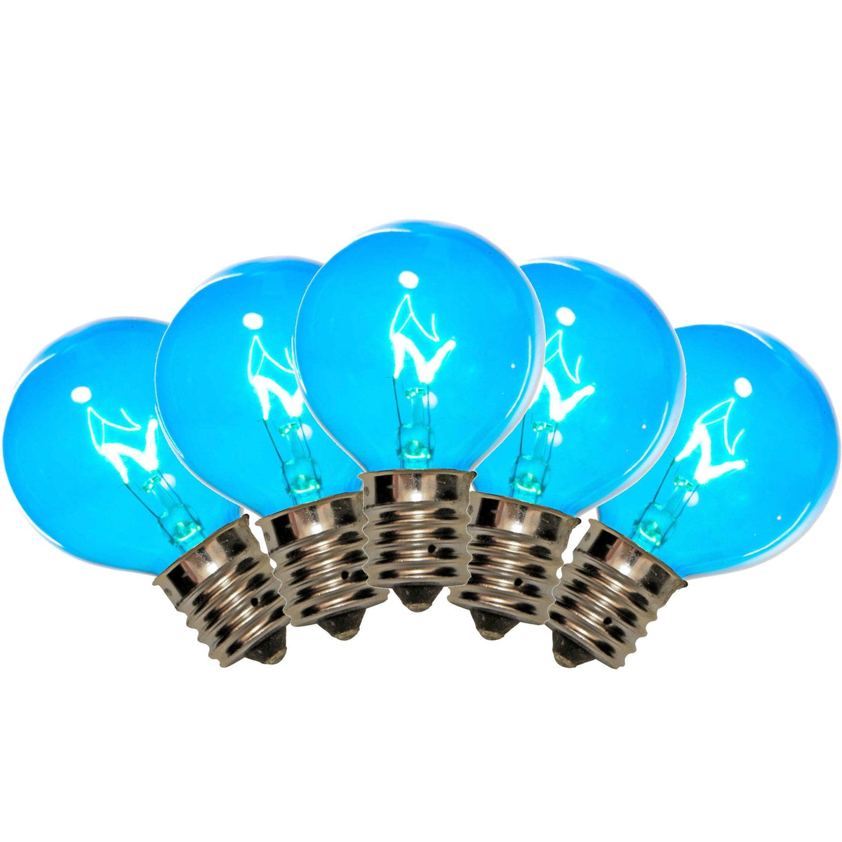 1 Box of 25 of brand new transparent Blue G40 Globe Light Bulbs Replace your old bulbs today at leedisplay.com