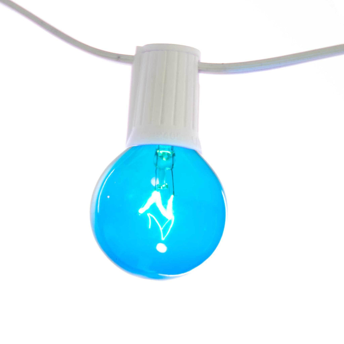 1 Box of 25 of brand new transparent Blue G40 Globe Light Bulbs Replace your old bulbs today from leedisplay.com