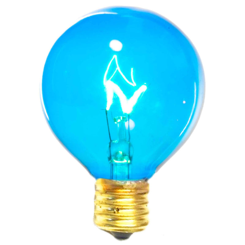 1 Box of 25 of brand new transparent Blue G50 Globe Light Bulbs Replace your old bulbs today at leedisplay.com