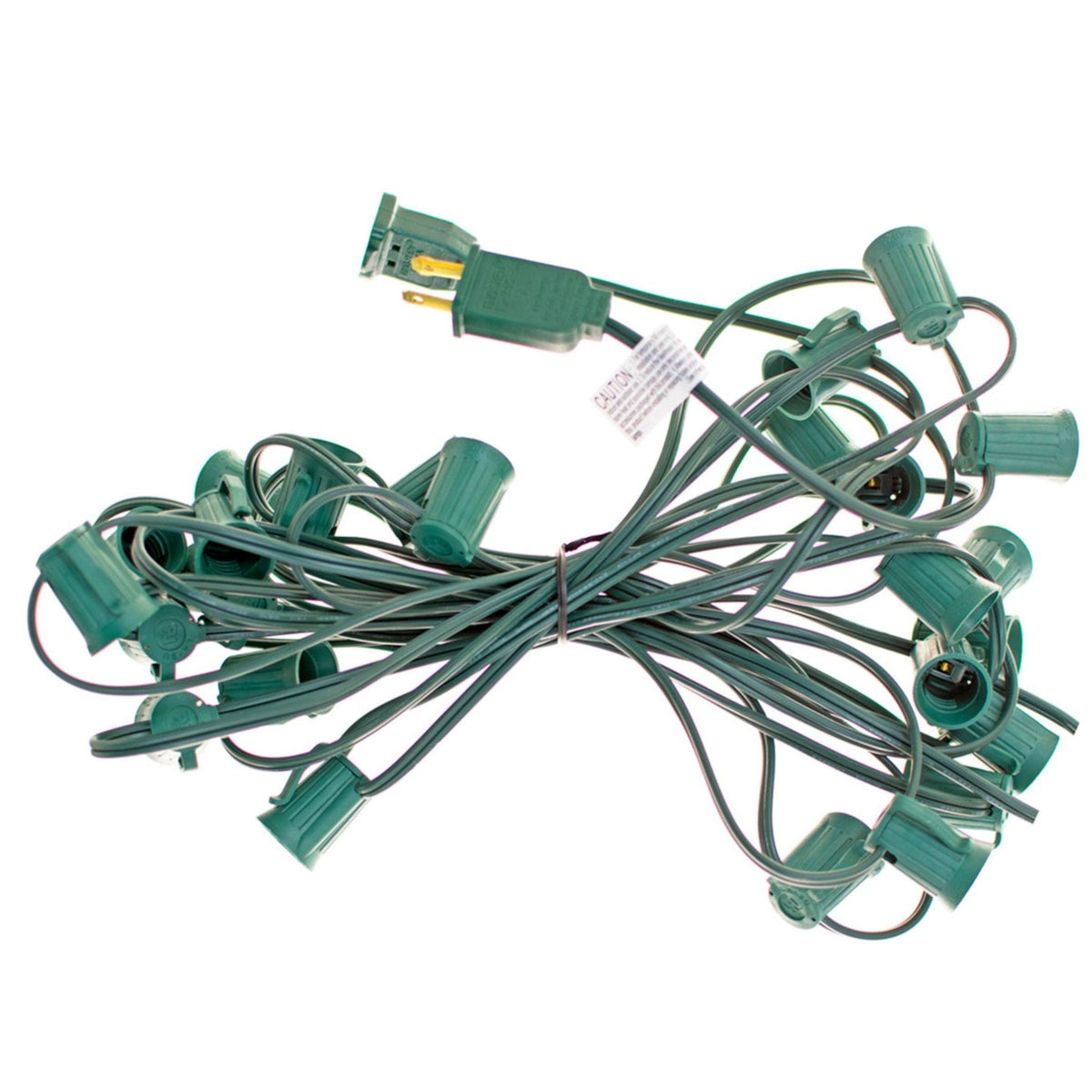 25FT Blue Outdoor String Lighting Set!    Choose between Twinkling Bulbs and Steady Burning Bulbs, White Wire or Green Wire Cords, C7 & C9 Size available.  On sale at leedisplay.com