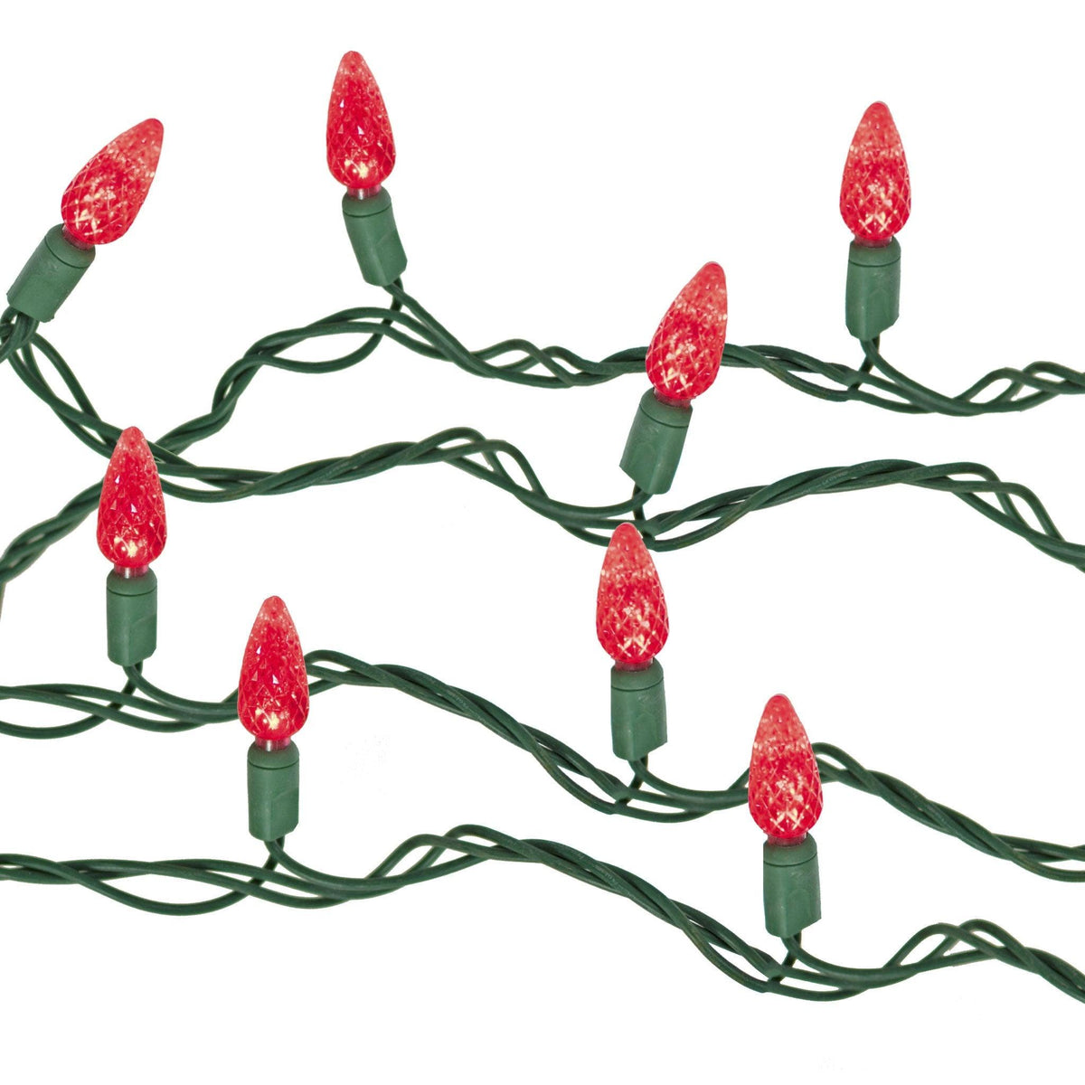 Purchase a brand new set of Lee Display's C6 LED Red Christmas String Lights with Green Wire at leedisplay.com