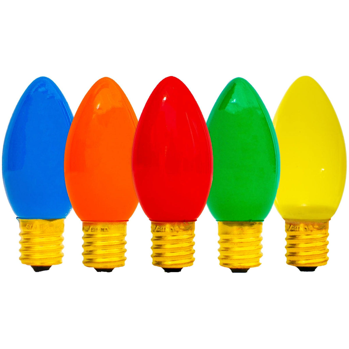 Boxes of Solid Ceramic Multicolor Light Bulbs on sale from leedisplay.com