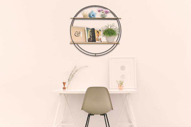 Lee Display's Circular Wall Hanging Shelf on Display in a room