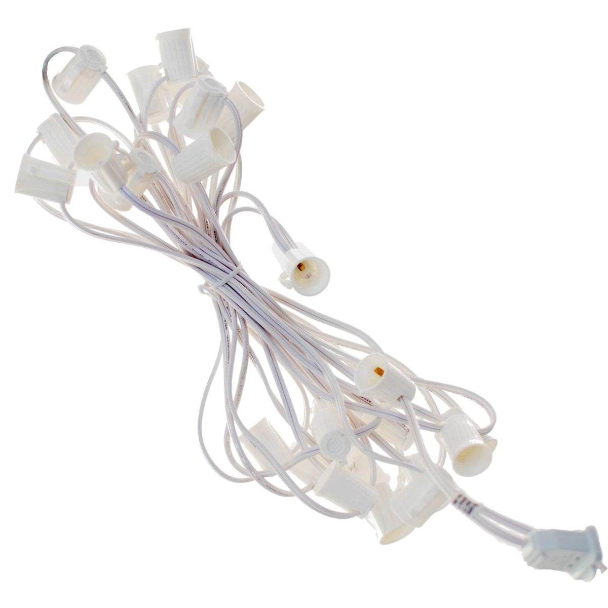 25FT Clear Magnetic Outdoor String Lighting Set!    Choose between Twinkling Bulbs and Steady Burning Bulbs, White Wire or Green Wire Cords, C7 & C9 Size available.  Shop now at leedisplay.com
