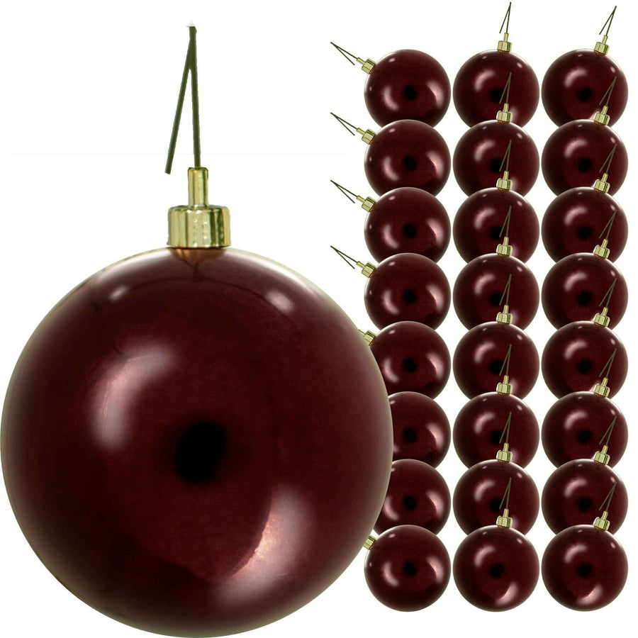 Dark Red Burgundy Ball Ornaments - Lee Display