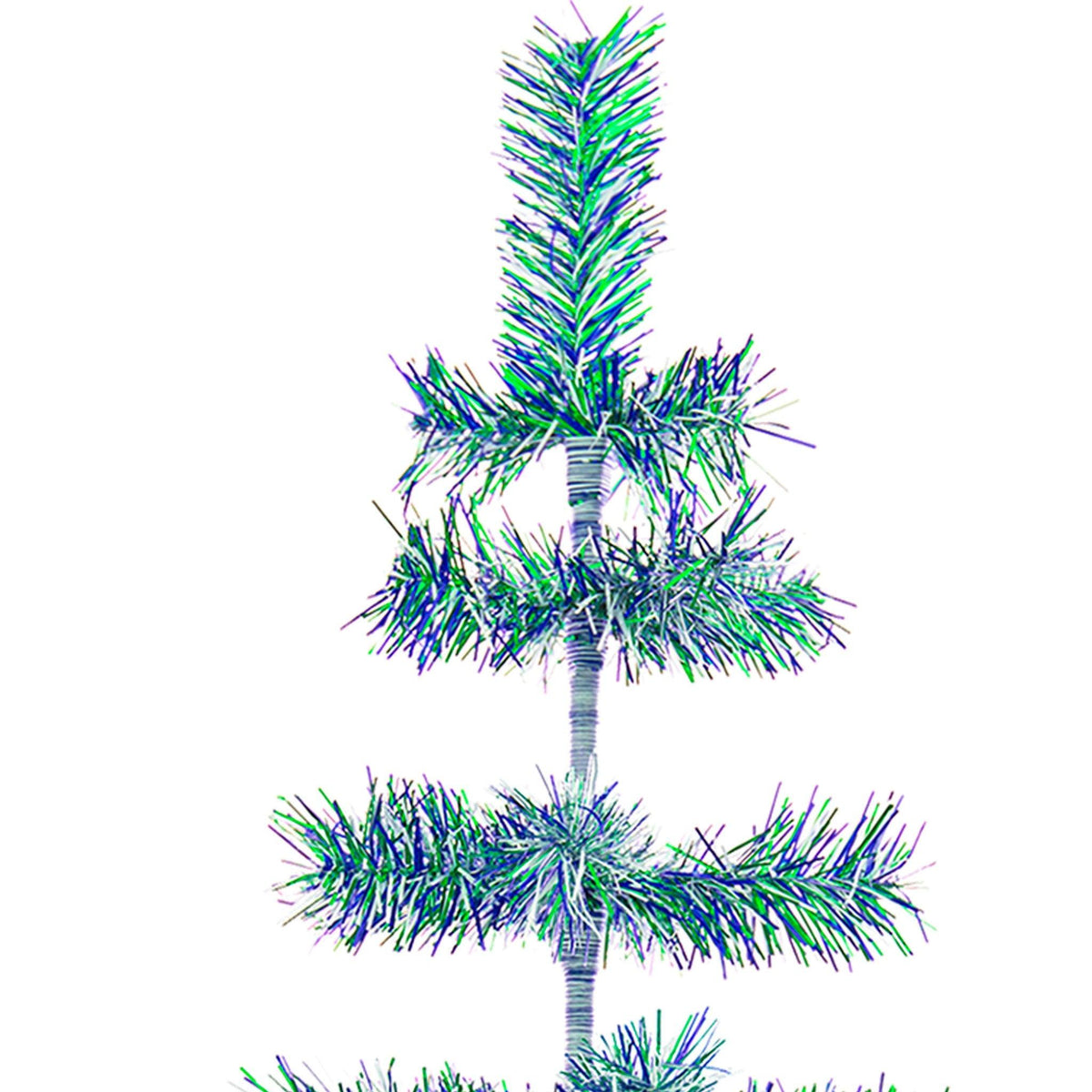 Earth Day-themed Multicolor Christmas Trees made by hand in the USA!  Decorate your holidays with a classic Tinsel Christmas Tree on sale at leedisplay.com
